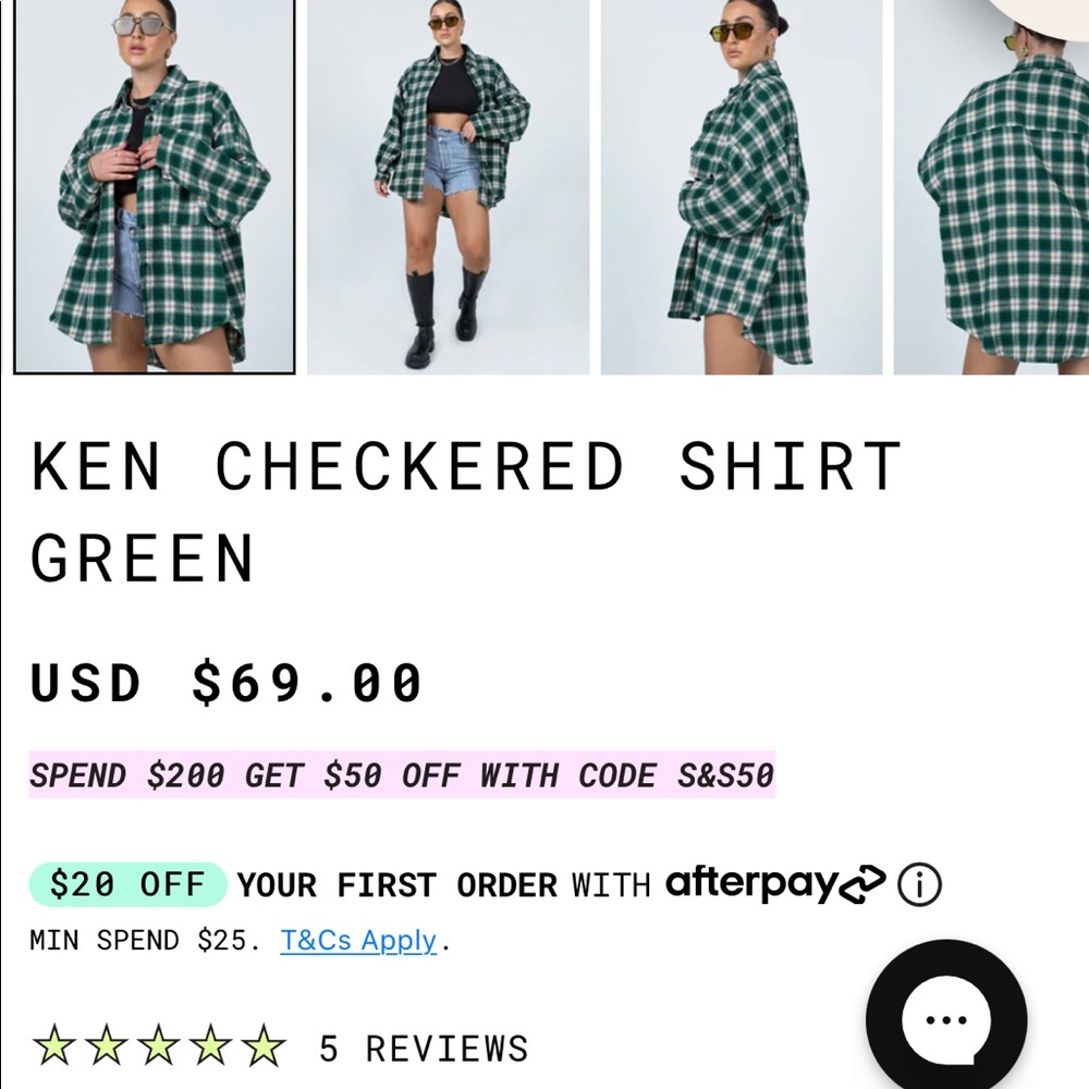 Princess Polly Shirt Green/ FREE SHIPPING